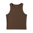 thumbnail image 4 of LWNYDPLSD Girls Casual Basic Tank Top Slim Fit Sleeveless Ribbed Knit Y2k Crop Tank Top for Teens Girl Trendy Dance Sports Tops Cute Clothes, 4 of 4