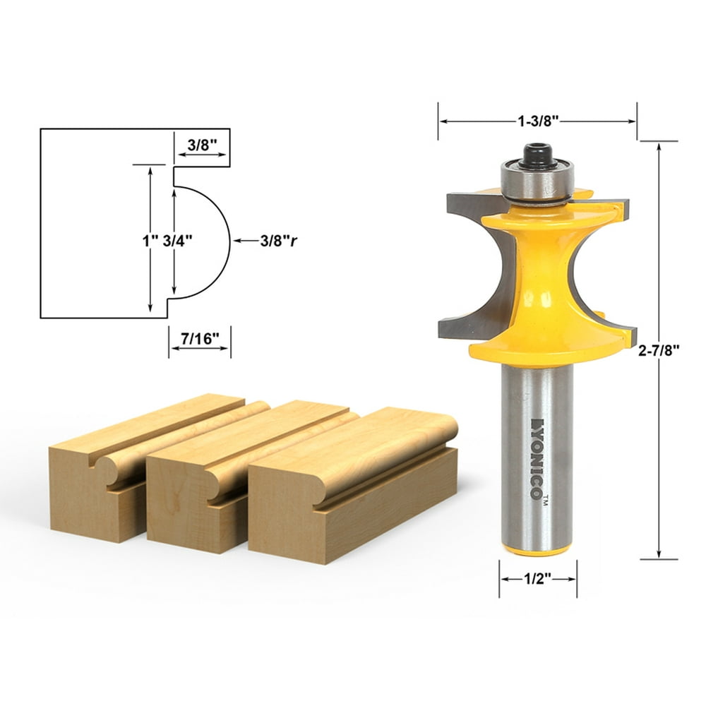 Bullnose Beading Router Bit 3/8"r 3/4" bead 1/2" Shank Yonico