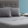 thumbnail image 3 of Safdie & Co. Premium Ultra Soft Bedding Sheet Set 4PC King Solid Light Grey, 3 of 4