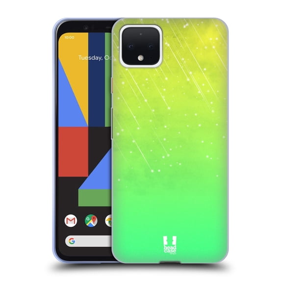 Head Case Designs Neon Rain Ombre Yellow Green Soft Gel Case Compatible with Google Pixel 4