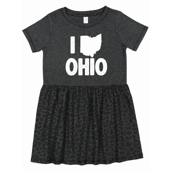 Inktastic I Love Ohio with State Silhouette Girls Toddler Dress