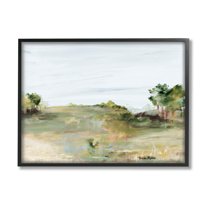 Stupell Industries Grassland Nature Horizon Scene Painting Black Framed Art Print Wall Art, Design by Robin Maria
