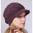 thumbnail image 7 of CoCopeaunt Women Plush Warm Knitted Wool Beret Slouchy Chunky Beanie Skull Warm Winter Visor Hat, 7 of 7