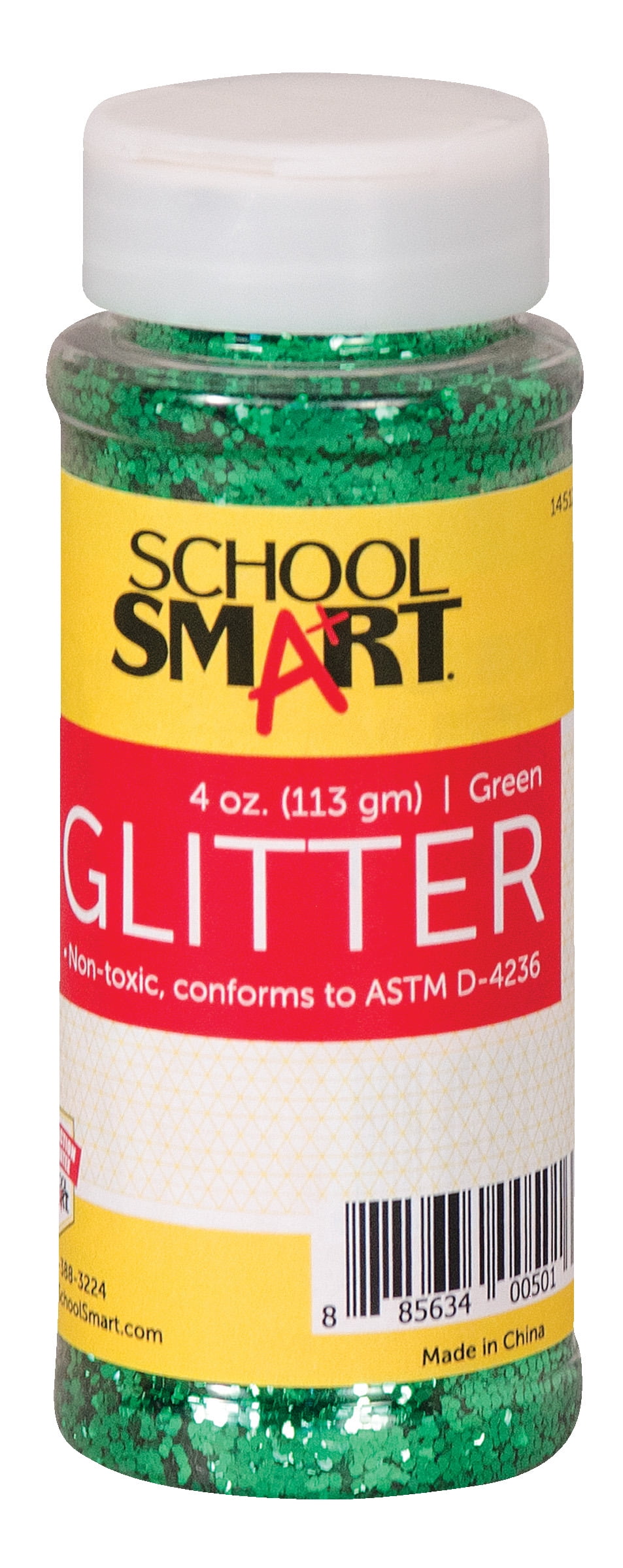 School Smart Craft Glitter Green 4 Ounce Jar 