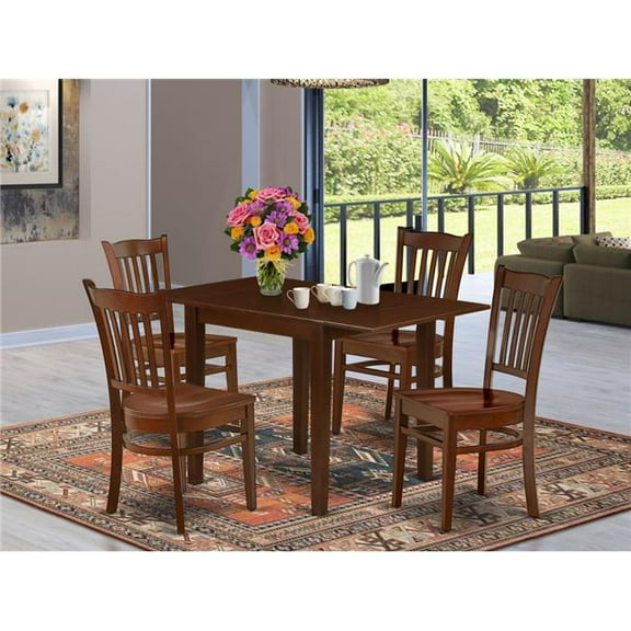 5 Piece Norden Dining Table Set - Mahogany