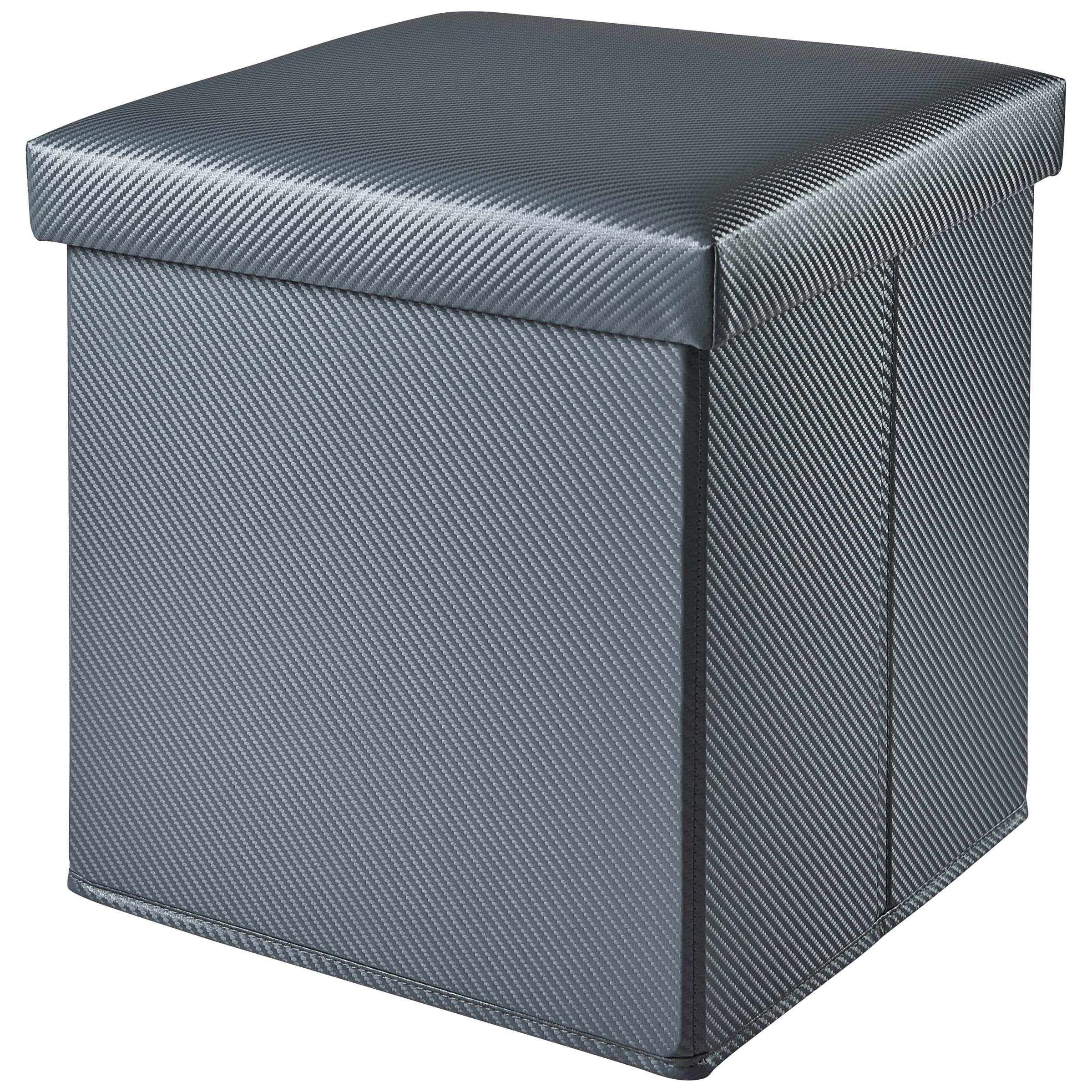 Mainstays Collapsible Storage Ottoman, Carbon Gray