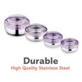 thumbnail image 6 of Wibsil Stainless Steel Containers with Lids in Purple color, Reusable Metal Lunch Containers for Kids, Food Storage Containers, Rustproof & Leakproof, Pack of 4, 6 of 6