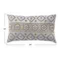 thumbnail image 3 of Bloomingville Boho Cotton Velvet Lumbar Pillow with Embroidery, Mauve, 3 of 3