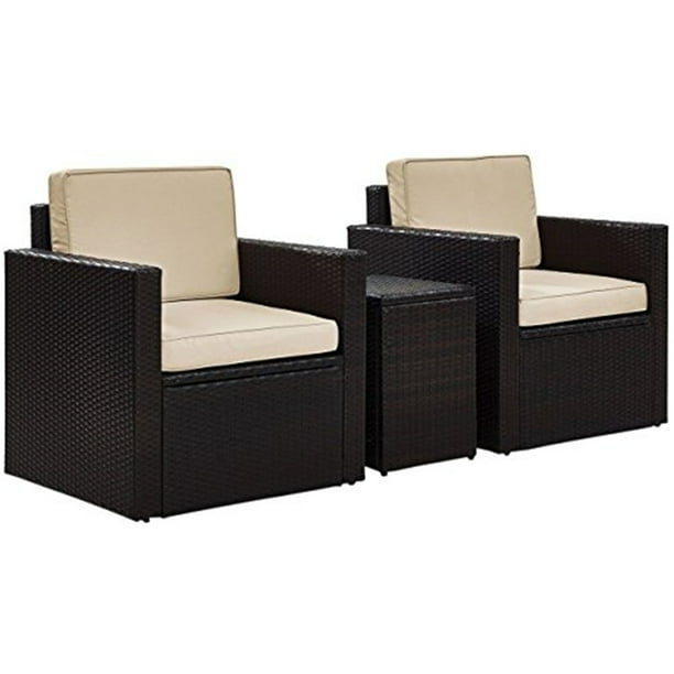 Crosley Furniture Ko70055br Sa Palm Harbor 3 Piece Resin Wicker Outdoor Seating Set Brown Sand Com Resin Wicker Outdoor Seating Set, Palm Harbor Outdoor Furniture