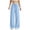 Light Blue, variant on Girls Wide Leg Sweatpants Textured Cotton Joggers High Waist Loose Pockets Soft Casual Sport Pants Baggy Causal Open Bottom