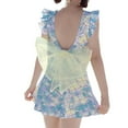 thumbnail image 3 of Hienoo Girls Swimwear Scales Print Backless Bow Bathing Suit Beach Swimming Dress, 3 of 4