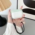 thumbnail image 1 of Allytech Airpods Case for Apple Airpods 1st 2nd Gen, TPU Rubber Anti-Scratch Earbuds Case Cover with Hand Wrist Strap Shockproof Protective Case Skin for Apple Airpods 1st 2nd Gen - White+Green, 1 of 5