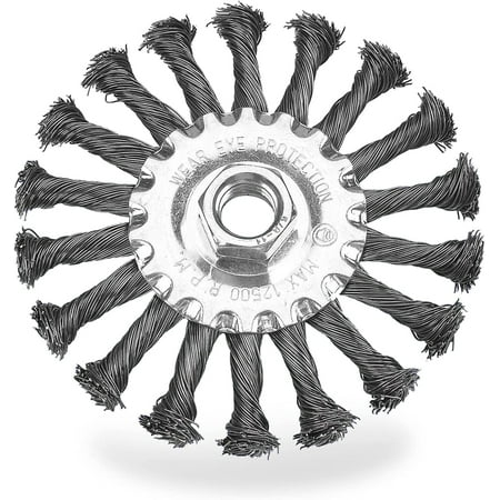 Katzco Rust/Paint Wire Wheel Remover - 4 1/2 Inch Heavy Duty and Durable Knotted Wire