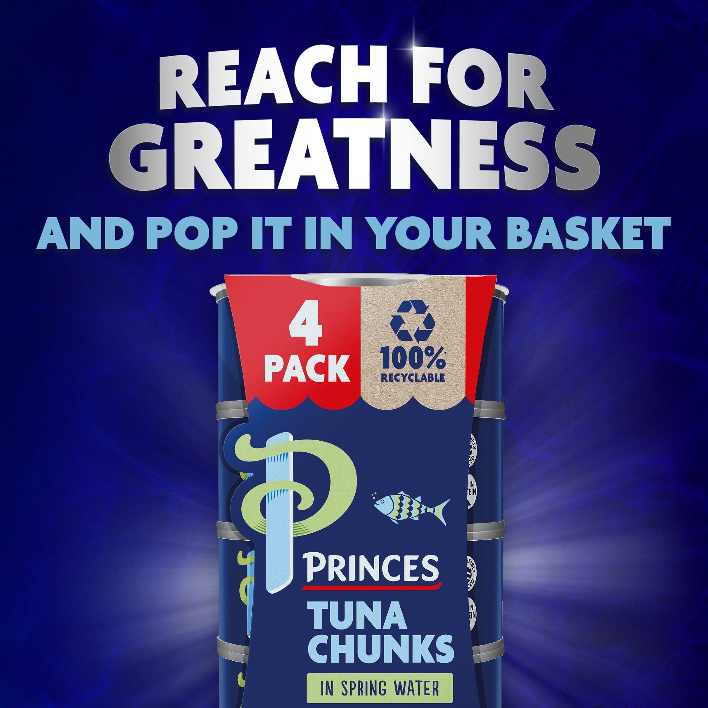 Princes Tuna Chunks In Spring Water 4X145g, Imported from Britain