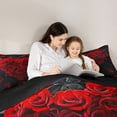 thumbnail image 5 of Castle Fairy Floral Red Rose Full Size Comforter Sets,Romantic Festival Bedding Sets, 5 of 8