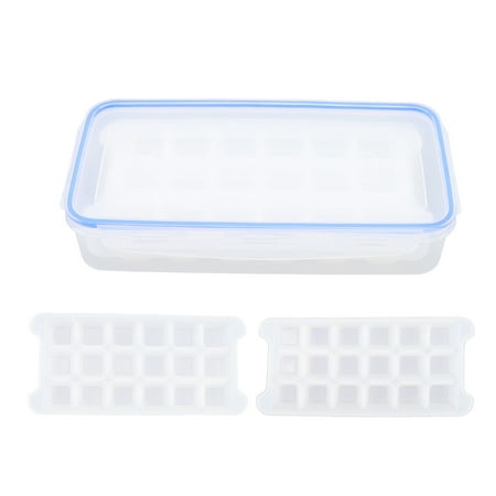 

FAGINEY Silicone Ice Tray 1.7L Ice Tray PP Silicone 2 Tiers 36 Grids Household Ice Making Accessory With Lid Sealing Strip 2 Tiers Ice Tray