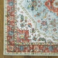 thumbnail image 3 of CAROMIO Boho Washable Area Rug 4 x 6 Ft Red Rug Floral Print Carpet Vintage Persian Rug for Kitchen Living Room Bedroom Bathroom Office Low Pile Non Slip Easy Cleaning Floor Carpet, 3 of 5