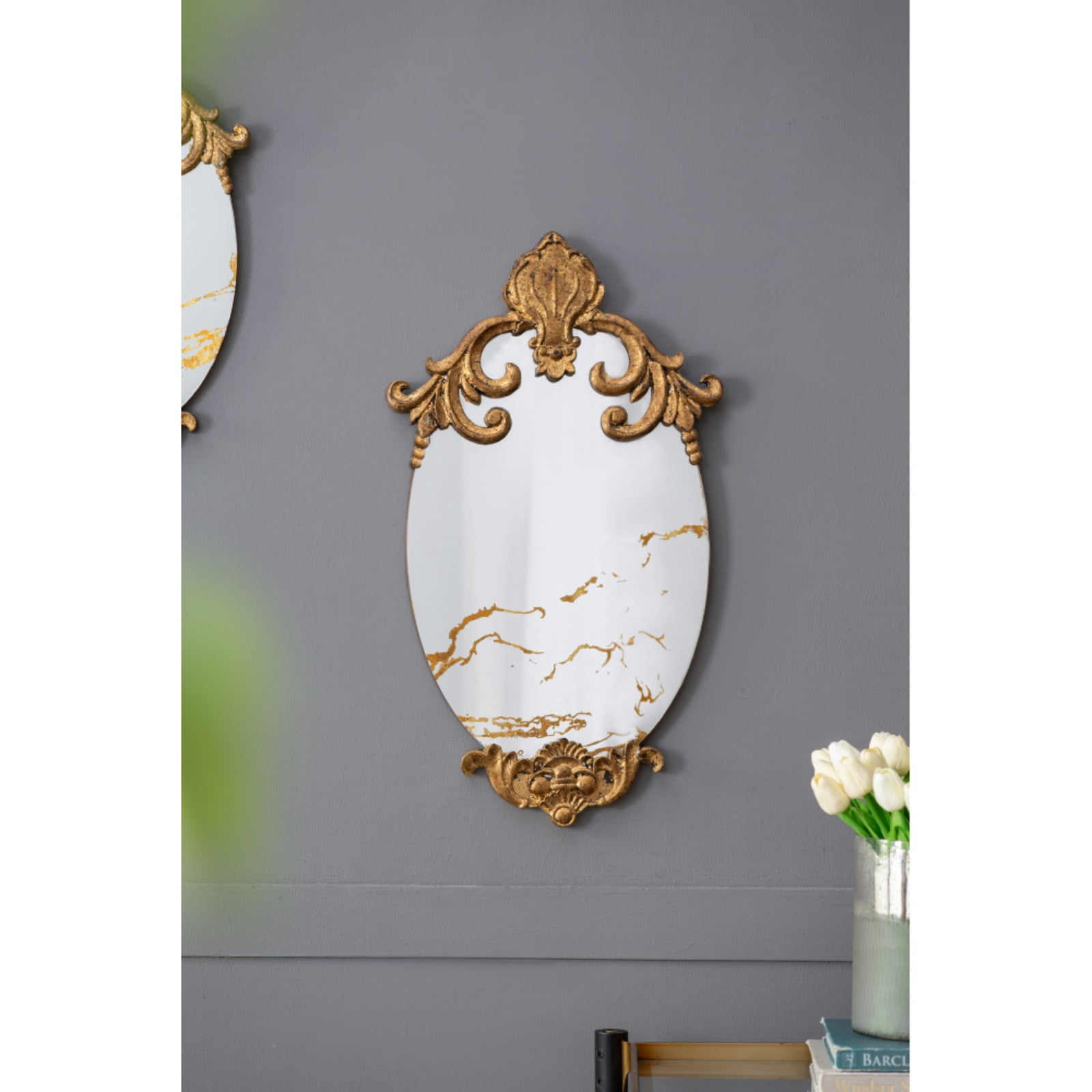 Belly 26x 15 Inch Decorative Oval Wall Mirror, Designed for Living Rooms, Entrances, Bedrooms, and Offices