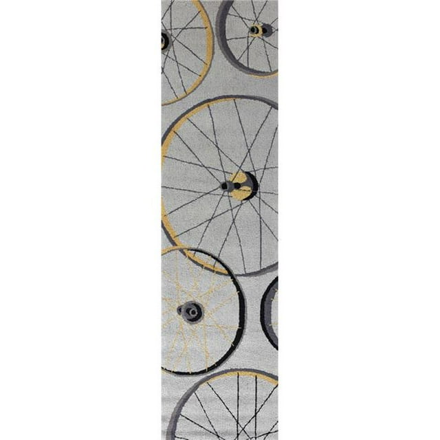 HomeRoots 353713 2 ft. x 7 ft. 6 in. Runner Polyester Grey Area Rug