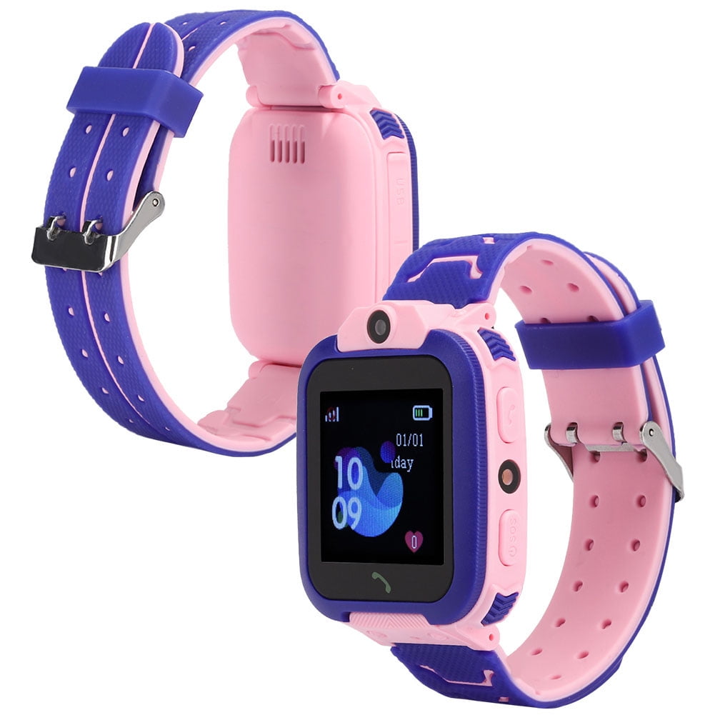 Ymiko Children Watch Phone Watches Smart Watch One Touch Lbs Positioning Waterproof For Daily Use Pink
