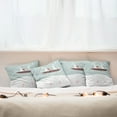 thumbnail image 3 of Ambesonne I Love You Throw Pillow Cover 4 Pack, Rabbit Couple Sail, 20", Pale Blue White Umber, 3 of 6