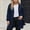 Navy, variant on Women's Plus Size Lightweight Hooded Sweatshirt with Drawstring Hem and Round Neck for Comfortable Casual Wear