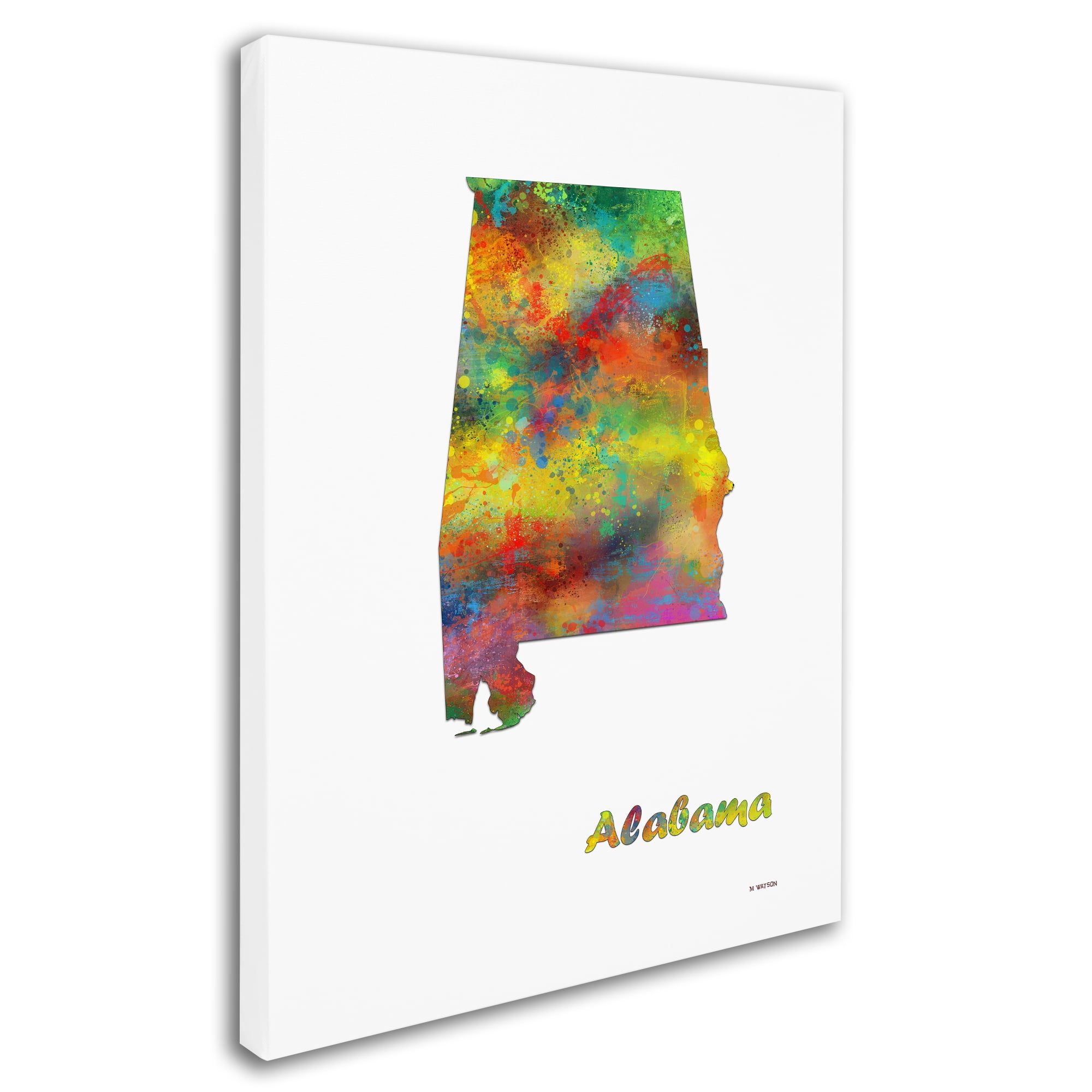 Trademark Fine Art "Alabama State Map-1" Canvas Art by Marlene Watson