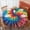 Red And Green, variant on Blue and White Tie Dye Pattern Round Tablecloth 70"x70", Wrinkle Resistant Wipeable Table Cover for Kitchen Dining Room Picnic Patio and Party