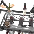 thumbnail image 5 of Black Glass Bar Carts 2 Tiers Rolling Home Serving Cart with Wine Rack and Wheels,Modern Metal Round Wine Cart with Glass,Industrial Mobile Storage Kitchen Trolley for Kitchen, Bar, Living Room, 5 of 8