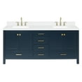thumbnail image 2 of ARIEL Cambridge 72 Inch Double Rectangle Sink Bathroom Vanity With Carrara White Quartz Countertop 1.5 Edge In Midnight Blue, 2 of 7