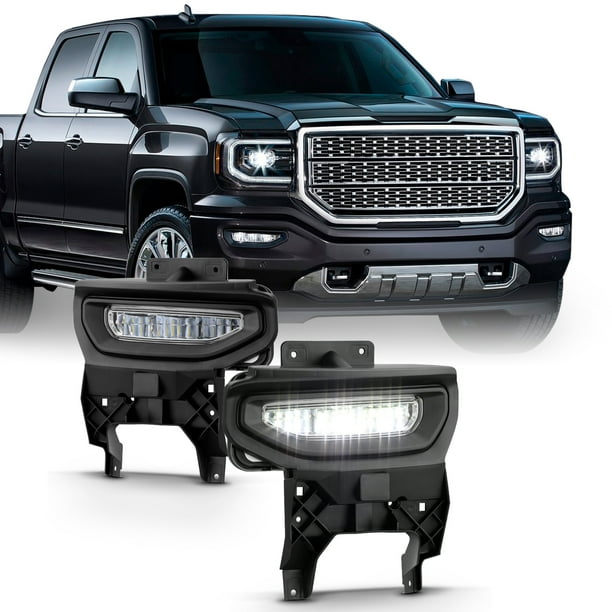 For 2016 2017 2018 GMC Sierra 1500 Full LED Clear Bumper Lamp Fog Light