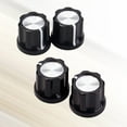thumbnail image 3 of MLINS 12 pcs  Black Silver Guitar Bass Amp Knob Buttons D-type Shaft Pot Knobs (Black), 3 of 8