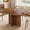 Walnut, variant on TacleeKii 43.3''-59'' Extendable Round Dining Table for 4-8, Modern Kitchen Oval Dining Table with Removable Leaves, for Dining Room, Kitchen, Black