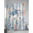 thumbnail image 5 of Blue Coastal Ocean Shower Curtain, Turtle Sealifes Bathroom Decor Curtains Set with Hooks, L Waterproof Fabric Home Accessories， 72 X 72 Inch Long, 5 of 6