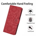 thumbnail image 5 of for Samsung Galaxy A12 Leather Phone Case, Embossed Cartoon Flower Leaf Folio Flip Cover Kickstand, Floral Magnetic Buckle, Card Holder Cash Slot, Wrist Strap, 5 of 8