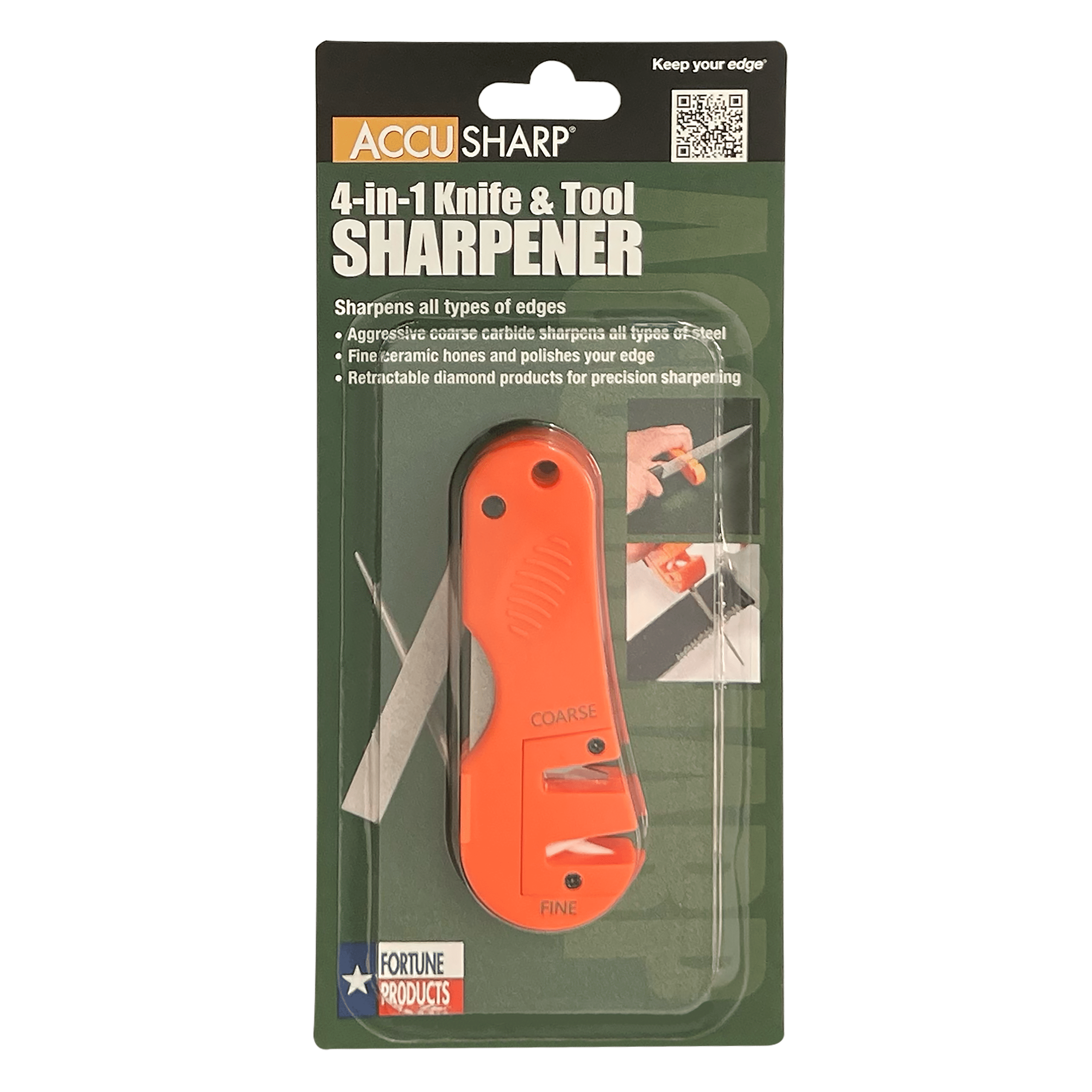 AccuSharp 4-in-1 Knife and Tool Sharpener - Blaze Orange