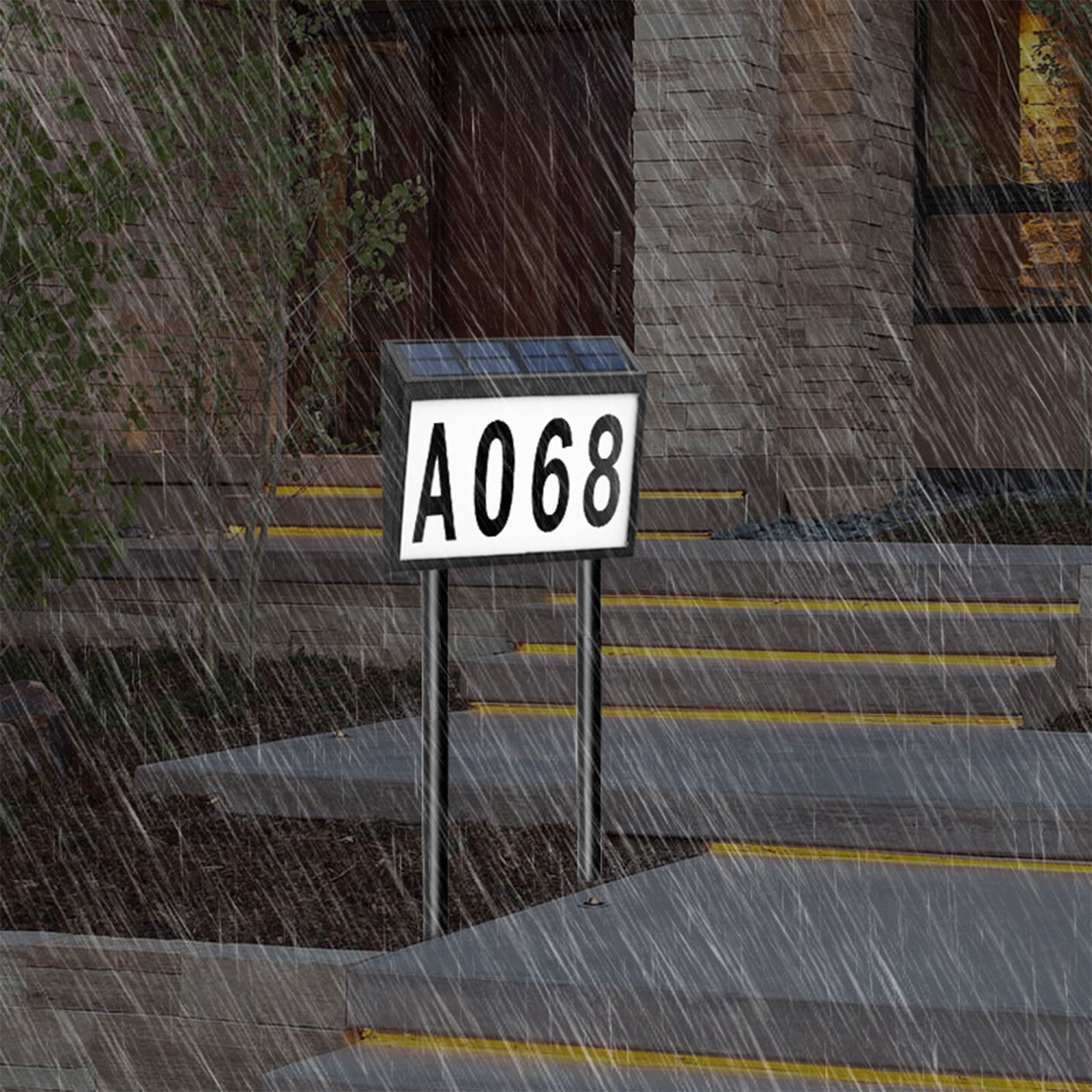 Solar Powered Address Sign Solar House Number Light Outdoor Waterproof LED Address Sign Lamp for Mailbox Street Yard