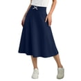 thumbnail image 2 of Twczz Girls Flowy Skirts- Elastic Waist Stretch Casual Cute Summer Kids School Uniforms Navy Size 5, 2 of 8