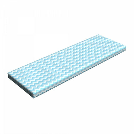 

Chevron Bench Pad Zigzag Pattern Sea Aqua Colors Classic Antique Artwork Illustration HR Foam Cushion with Decorative Fabric Cover 45 x 15 x 2 Baby Blue Pale Blue by Ambesonne
