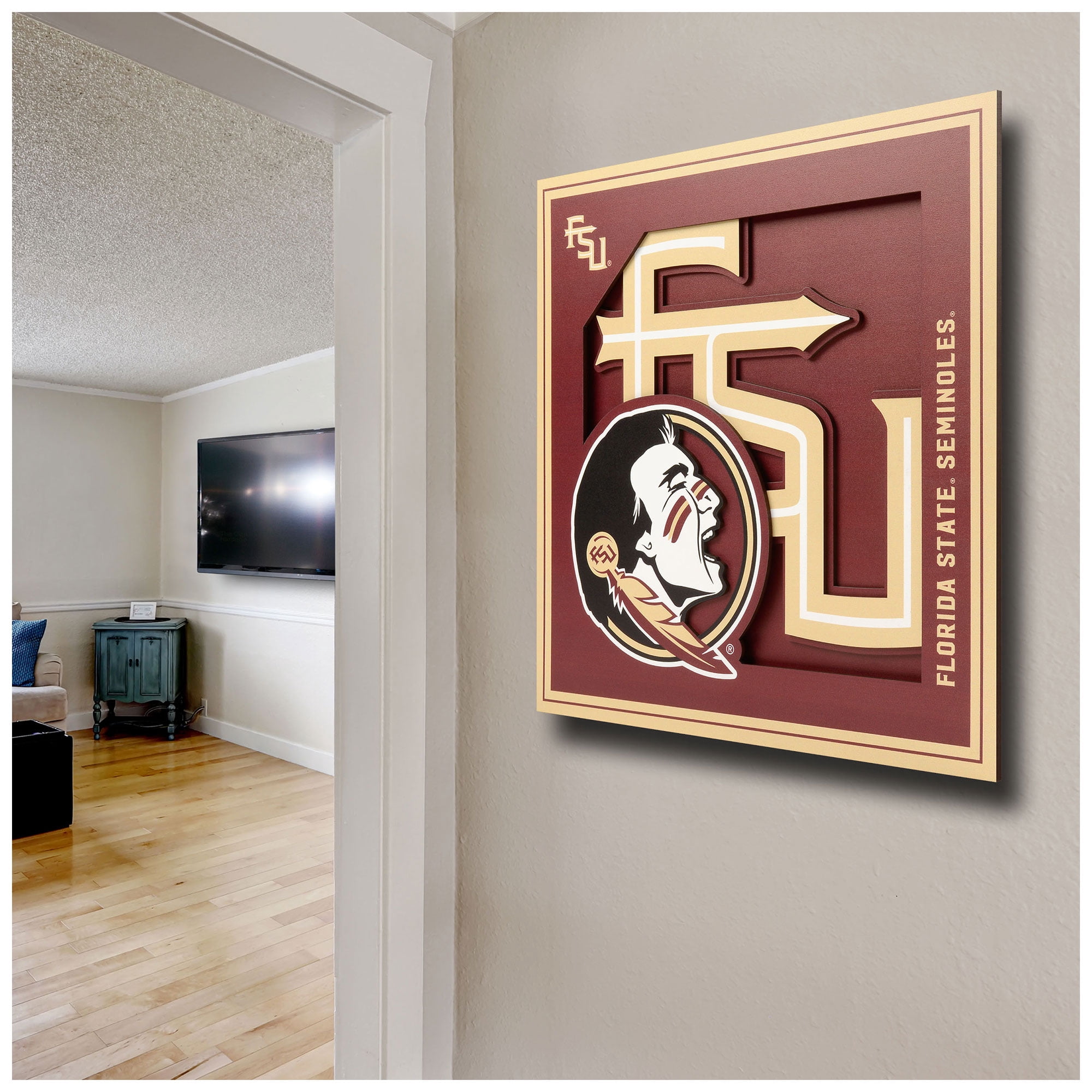 Florida State Seminoles 12'' x 12'' 3D Logo Wall Art