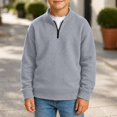 thumbnail image 3 of Abcomgle Boys 1/4 Zip Pullover Crewneck Long Sleeve Boys Sweatshirts Athletic Waffle Knit Boys Pullover Sweater Trendy Boys Fall Shirts, 3 of 4