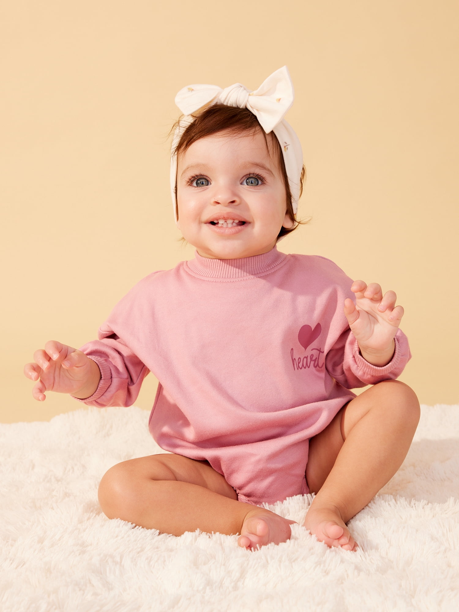 Little Star 100% Organic Cotton 2 Pack Baby Girl Sweatshirt Rompers