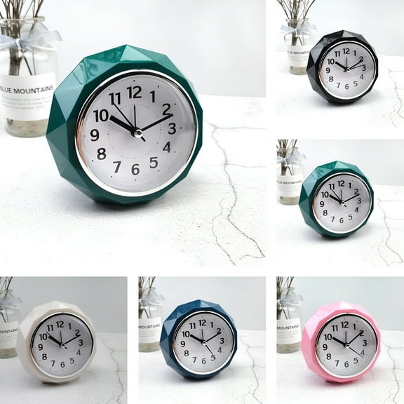 DESIGNICE Desk Clock Precise Silent Night Light Battery Powered Non Ticking Table Music Alarm Clock for Office