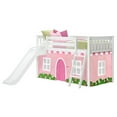 thumbnail image 3 of Low Loft With Easy Slide & Light Pink & White Farmhouse Curtain, White, 3 of 10
