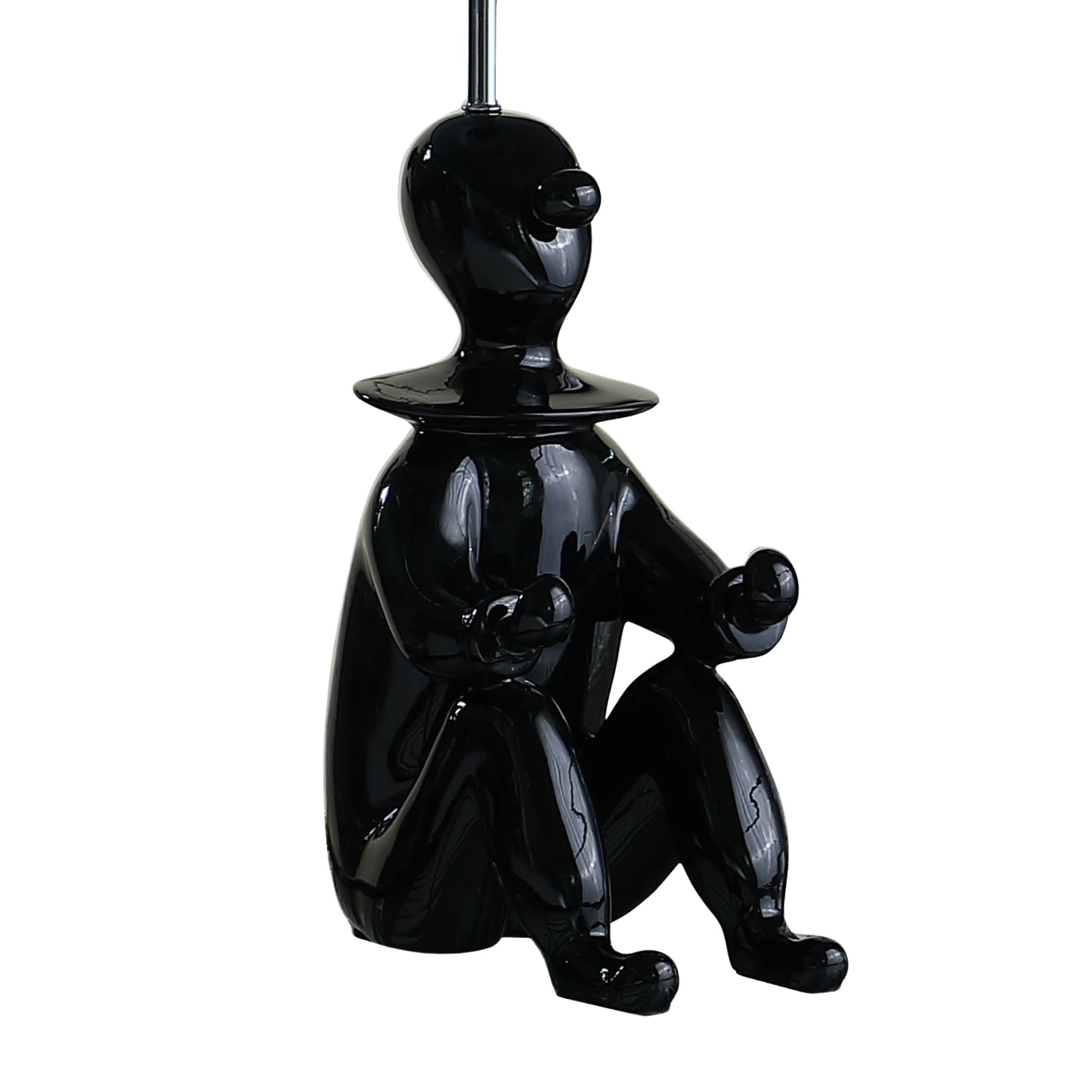 Noble House 21.25" Clown Figurine Table Lamp, Convenient Phone Holder, Semi-Drum Shade, E26 Light Bulb, Black
