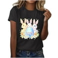 thumbnail image 6 of Inverlee Women's Easter Shirts Funny Bunny Eggs Graphic Tees Trendy Short Sleeve T Shirts Blouses Summer Round Neck Tunic Tops, 6 of 6