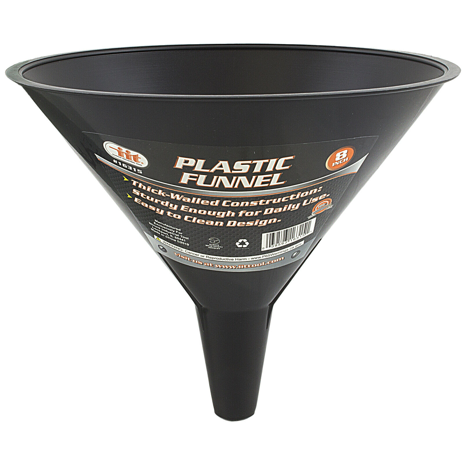 8" JUMBO PLASTIC FUNNEL TOOL Kitchen Garage Garden Engine Large Heavy