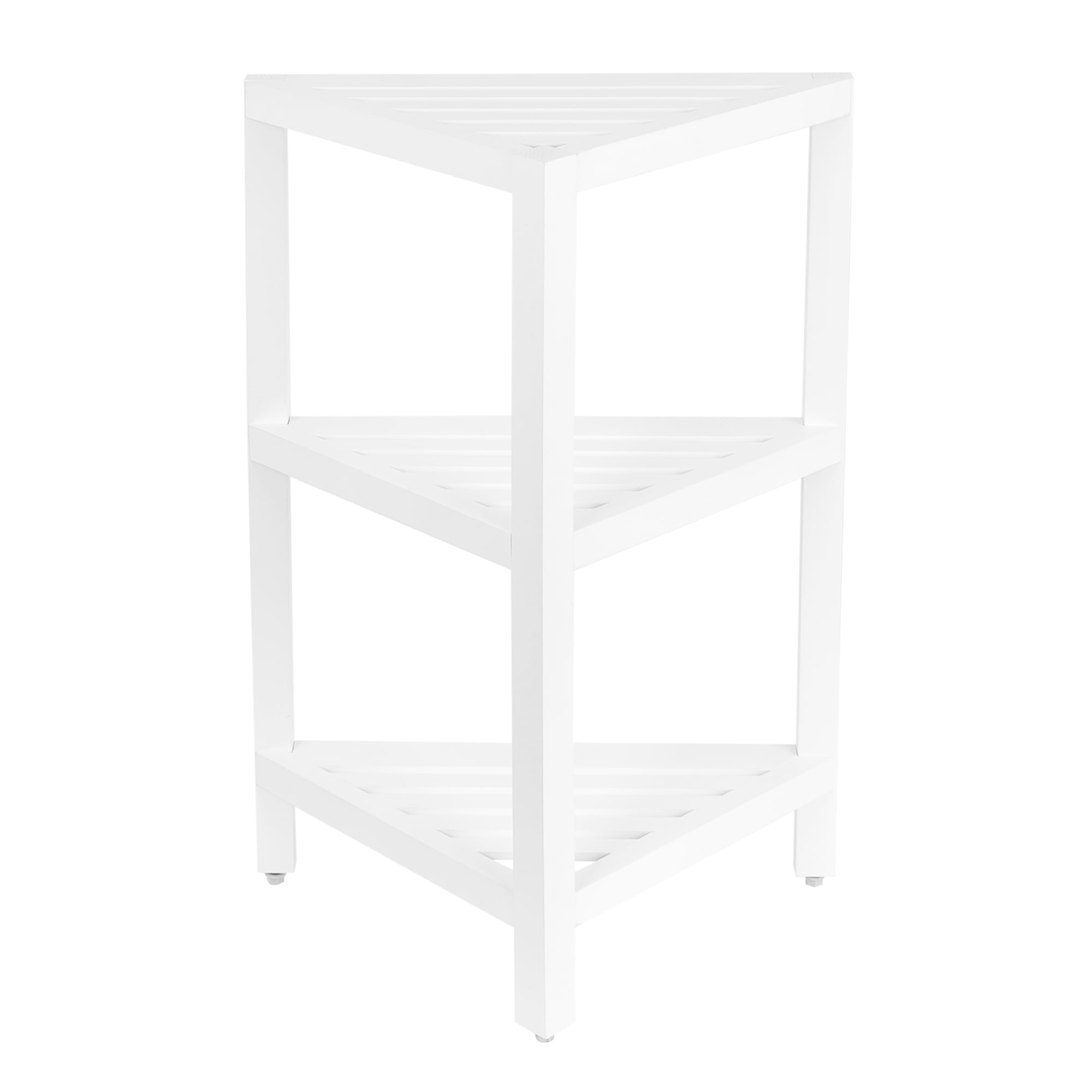 Era Borneo Three Tier Corner Bath Tower Shelves, White 15.87x24.45in