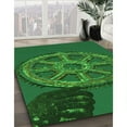 thumbnail image 3 of Ahgly Company Machine Washable Indoor Square Transitional Deep Emerald Green Area Rugs, 3' Square, 3 of 7