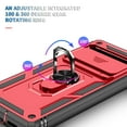thumbnail image 4 of Design for Google Pixel 8 Pro Phone Case with Camera Lens Sliding Cover Ring Holder Kickstand - Shockproof Heavy Duty Rugged Military Grade Bumper Protective Case for Women Men, Red + Black, 4 of 11
